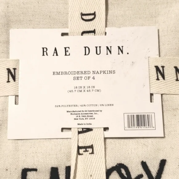 Rae Dunn Enjoy & Eat Embroidered Napkins - Picture 3 of 8